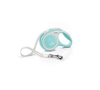 flexi® Comfort XS | 3 m retractable tape leash for small dogs up to 12 kg | Pocket size | 3-finger handle | Light blue | Retractable dog lead | Weight: 130 g | Dimensions: 8.2 x 13 cm