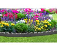 Garden Gear Flexi Curve Border Scallop Flexible Edging Stone Effect Eco Friendly Recycled Rubber Small Brick Edging (Earth X4)