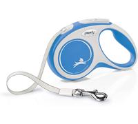 Flexi Dog Lead. Comfort Blue & White. Tape. Extend, Retractable. S/M/L 5m or 8m.