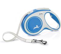Flexi Dog Lead. Comfort Blue & White. Tape. Extend, Retractable. S/M/L 5m or 8m.