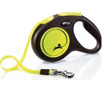 Flexi Dog Lead. Neon Yellow. Tape, Extendable, Retractable, Reflective, XS/S/M/L