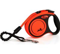 Flexi Dog Tape Lead Black/Orange - 3 Metres