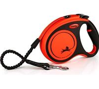 Flexi Xtreme Tape Orange & Black Medium 5m Retractable Dog Leash/Lead for dogs up to 35kgs/77lbs