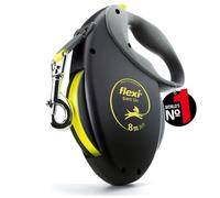 flexi Giant S/M Tape 8 m black/neon yellow, retractable leash for dogs up to 25 kg