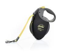 Flexi, giant model, for strong and strong dogs, increased visibility thanks to the neon -colored strap, robust and ergonomic braking system, Made in Germany, Black/Neon, L - 10M