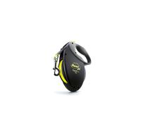 Flexi Giant Neon Tape Black Medium 8m Retractable Dog Leash/Lead for dogs up to 25kgs/55lbs