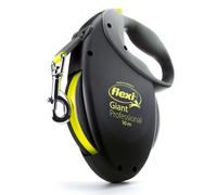 flexi Giant Professional | 10 m retractable tape leash for dogs up to 50 kg | Black/neon yellow | retractable dog lead | Weight: 860 g | Dimensions: