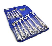 Flexi Head Large Ratchet Ring Spanner Wrench Set 13pc (8mm - 32mm) Metric TE314