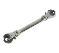 Flexi-Head Ratchet Brake Pipe Spanner - 10 & 11mm Size - 72-Tooth Ratchet