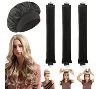 Flexi Heatless Rods for Hair: 3 Pcs Heatless Curling Rods | Heatless Curling Rods With Satin Bonnet | Heatless Overnight Blowout Hair Rollers | Flexible Bars With Hooks for All Hair Types
