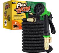 Flexi Hose Upgraded Expandable Garden Hose, Extra Strength, 3/4" Solid Brass Fittings - The Ultimate No-Kink Flexible Water Hose, 8 Function Spray I