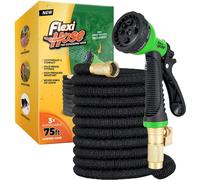 Flexi Hose Expandable Garden Hose - 75FT Heavy Duty Water Hose, Retractable Hose with 2cm Brass Fittings - Expandable Hose Design Includes Spray Nozz