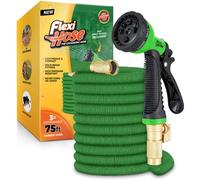 Flexi Hose Expandable Garden Hose - 75FT Heavy Duty Water Hose, Retractable Hose with 2cm Brass Fittings - Expandable Hose Design Includes Spray