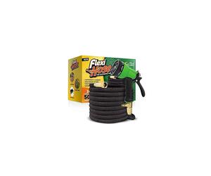 Flexi Hose Upgraded Expandable Garden Hose, Extra Strength, 3/4" Solid Brass Fittings - The Ultimate No-Kink Flexible Water Hose, 8 Function Spray I