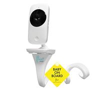 Flexi Loop Baby Monitor Holder - Flexible Camera Stand For Motorola BT, Arlo, Hello, Angelcare, Tommee Tippee With Screw Thread And Baby On Board Car Sign (White & Baby On Board)
