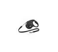 Flexi New Classic Cord Black Medium 5m Retractable Dog Lead (Up to 20 kg) - Reflective Tape, Chrome Hook | Code 4.00E+12