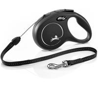 flexi Classic S | 8 m Retractable Cord Leash for Dogs up to 12 kg | Black | Retractable Dog Lead | Weight: 230 g | Dimensions: 10.3 x 16.8 cm