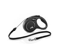 flexi New Classic Cord Black Retractable Dog LeadSmall 12kg - 5m (16ft)