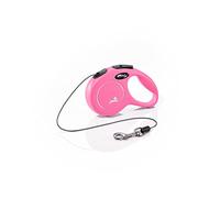 Flexi New Classic leaves rertacable, extra-shall, cord, 3m, pink