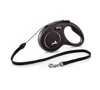 Flexi New Classic Retractable Dog Lead Cord - Small 5m, Black