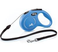 FLEXI® New Classic Retractable Dog Leash (Cord), Ergonomic, Durable and Tangle Free Pet Walking Leash for Dogs Up to 26 lbs, 16 ft, Small, Blue