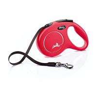 Flexi New Classic Retractable Dog Leash (Tape), 16 ft, Medium, Red, (Model: CL2MT5.250.R)