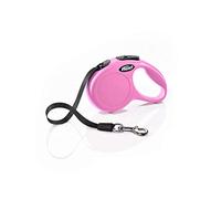 Flexi New Classic Tape Pink Extra Small 3m Retractable Dog Leash/Lead for dogs up to 12kg/26lbs