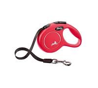 FLEXI New Classic Tape Retractable Dog Leash for Extra Small Dogs Upto 26 lbs. - 10 ft., Red | Tangle Free Pet Walking Leash with One-Handed Brake, Pause, Lock|German Quality Product
