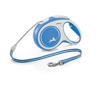 Flexi New Comfort Cord Grey & Blue Medium 8m Retractable Dog Leash/Lead for dogs up to 20kgs/44lbs