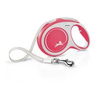 Flexi New Comfort Tape Grey & Red Large 8m Retractable Dog Leash/Lead for dogs up to 50kgs/110lbs