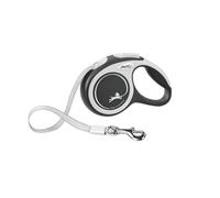 FLEXI New Comfort Retractable Dog Leash (Tape), for Dogs Up to 110lbs, 26 ft, Large, Nylon, Grey/Black