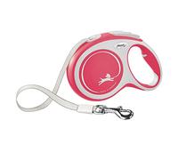 FLEXI New Comfort Retractable Dog Leash (Tape), for Dogs Up to 132lbs, 26 ft, Large, Red/Pastel