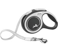 FLEXI New Comfort Retractable Dog Leash (Tape), for Dogs Up to 55lbs, 16 ft, Medium, Grey/Black