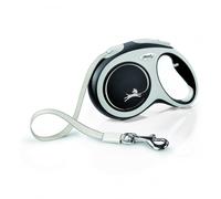 Flexi New Comfort Tape L Grey & Black 8M Retractable Dog Lead Up To 50Kgs