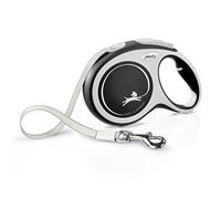 Flexi New Comfort Tape Grey & Black Large 8m Retractable Dog Leash/Lead for dogs up to 50kgs/110lbs