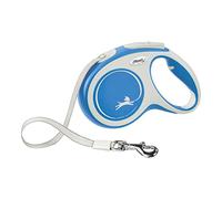 BLUE / WHITE flexi NEW COMFORT Retractable 8m Long TAPE Lead Large L Dog 50kg