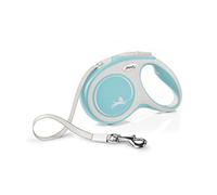 Flexi New Comfort Tape Grey & Light Blue Medium 5m Retractable Dog Leash/Lead for dogs up to 25kgs/55lbs