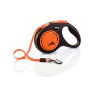 Flexi New Neon Tape Orange Medium 5m Retractable Dog Leash/Lead for dogs up to 25kgs/55lbs