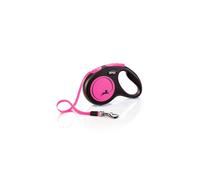 Flexi New Neon Tape Pink Medium 5m Retractable Dog Leash/Lead for dogs up to 25kgs/55lbs