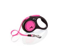 Flexi New Neon Tape Pink Small 5m Retractable Dog Leash/Lead for dogs up to 15kgs/33lbs