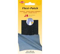 Flexi-Patch Dark Blue Denim Iron-on Elastic Trouser Repair Patch, Large Stretchy Mending Material for Jeans and Workwear, 15cm x 20cm, 1 Piece