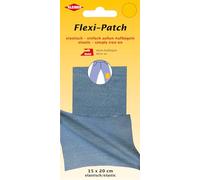 Flexi-Patch Light Blue Denim Iron-on Elastic Trouser Repair Patch, Large Stretchy Mending Material for Jeans and Workwear, 15cm x 20cm, 1 Piece