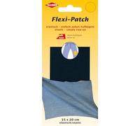 Flexi-Patch Navy Blue Denim Iron-on Elastic Trouser Repair Patch, Large Stretchy Mending Material for Jeans and Workwear, 15cm x 20cm, 1 Piece