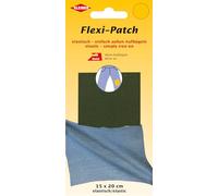 Flexi-Patch Olive Denim Iron-on Elastic Trouser Repair Patch, Large Stretchy Mending Material for Jeans and Workwear, 15cm x 20cm, 1 Piece