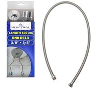 Flexi Pipe 100 cm 3/8”F x 3/8”M DN8 DE13 - Flexible Connector Made of Stainless Steel with a Working Pressure Range of Max 10 bar and a Temperature of Max +70°C - Warranty 10 Years - MONTERAL