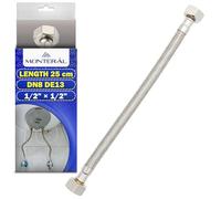 Flexi Pipe 25 cm 1/2”F x 1/2”F DN8 DE13 - Flexible Connector Made of Stainless Steel with a Working Pressure Range of Max 10 bar and a Temperature of Max +70°C - Warranty 10 Years - MONTERAL