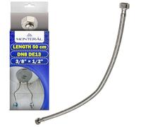 Flexi Pipe 50 cm 3/8”F x 1/2”F DN8 DE13 - Flexible Connector Made of Stainless Steel with a Working Pressure Range of Max 10 bar and a Temperature of Max +70°C - Warranty 10 Years - MONTERAL