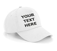 Flexi-Print Personalised Baseball Caps - Your Text Printed, Baseball Cap for Women, 8 Colours, Trucker Caps for Men, 5 Panel Cap, Hats for Men UK, Womens Sun Hat, Golf Cap, Mens Baseball Caps White
