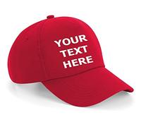 Flexi-Print Personalised Baseball Caps - Your Text Printed, Baseball Cap for Women, 8 Colours, Trucker Caps for Men, 5 Panel Cap, Hats for Men UK, Womens Sun Hat, Golf Cap, Mens Baseball Caps Red