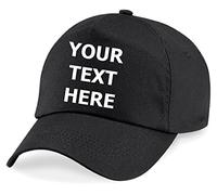 Flexi-Print Personalised Baseball Caps - Your Text Printed, Baseball Cap for Women, Trucker Caps for Men, 5 Panel Cap, Hats for Men UK, Womens Sun Hat, Golf Cap, Mens Baseball Caps Black
